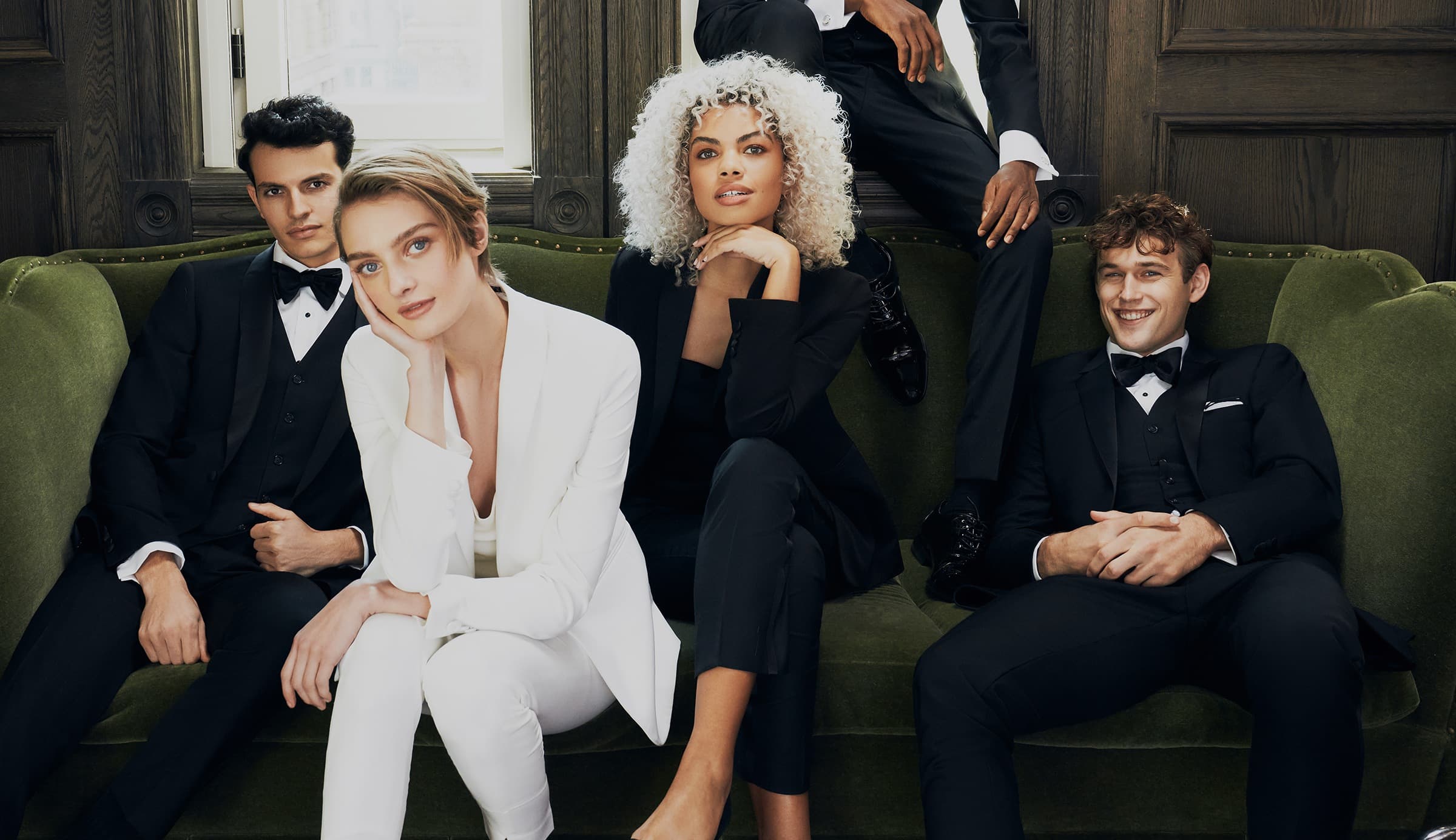 A group at a black tie event