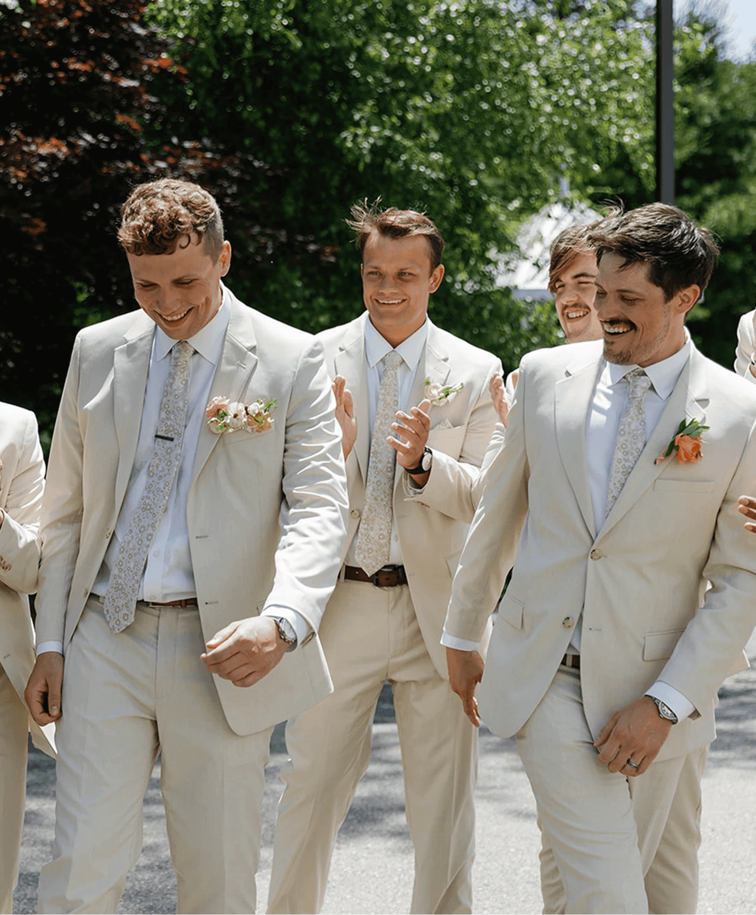 Wedding party suited up