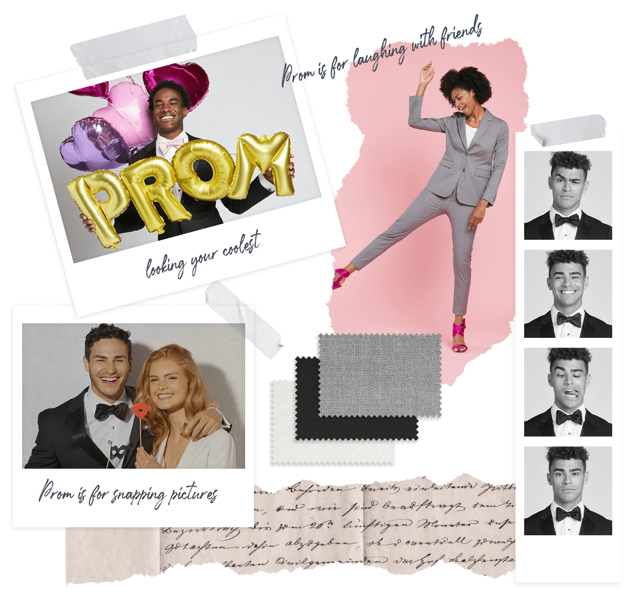 Prom suits and tuxedos in a range of colors and fits