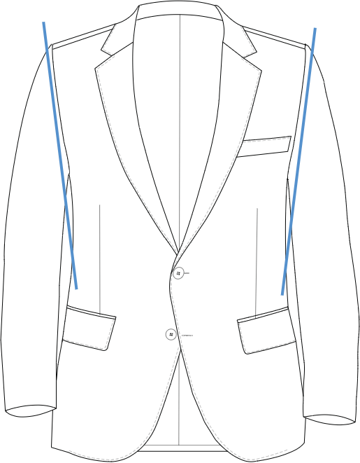 Illustration of genderless suit jacket for unisex fit like traditional suit that fits nonbinary bodies perfectly.