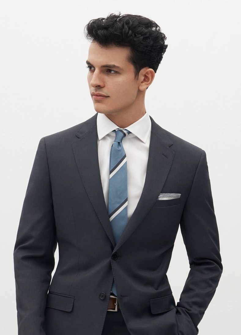 Men's Charcoal Gray Suit